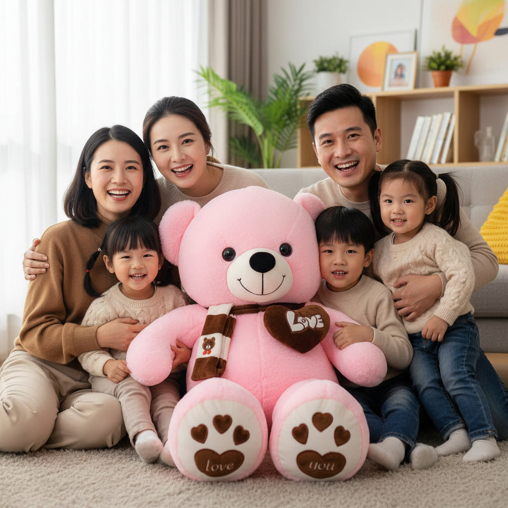 Calinours Cœur Géant – Peluche Douce Premium | Cadeau Enfant & Déco Chambre