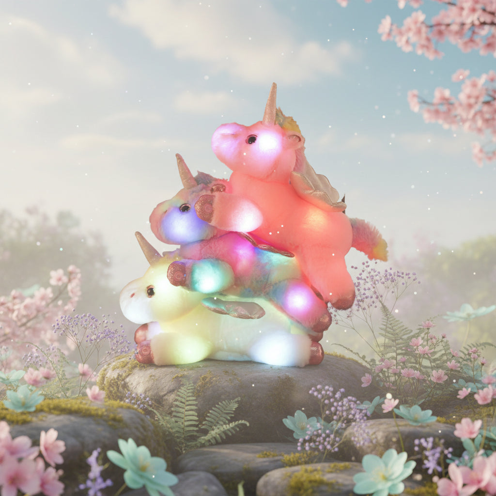 Peluche Licorne Oreiller Lumineuse – LumiCorn | Compagnon Doux et Relaxant pour Cadeau
