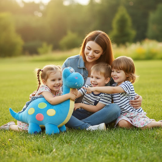 Crêt’Dino – Peluche Dinosaure Cartoon | Compagnon Rigolo Ultra Doux pour Enfants et Cadeau Original