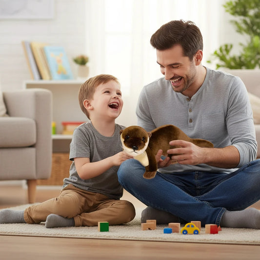 Loutre’Douce – Peluche Loutre Debout et Assise | Peluche Brune Ultra Douce & Cadeau Idéal pour Enfants