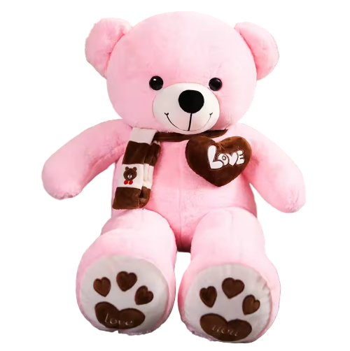 Peluche Douce Premium – Calinours Cœur Géant | Cadeau Enfant & Déco Chambre