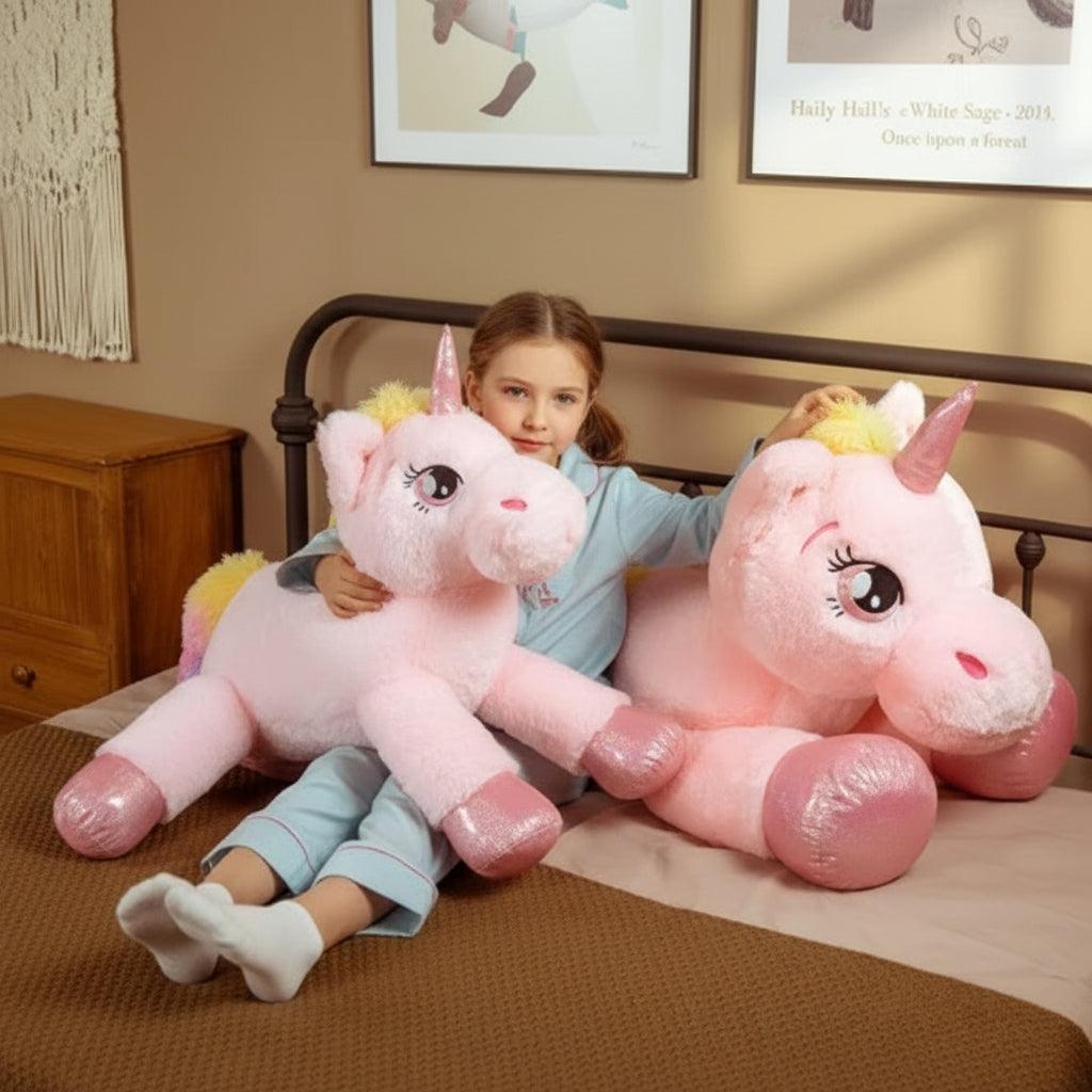 Peluche Licorne rose Géante – Licorniou | Compagnon Doux et Adorable pour Cadeau
