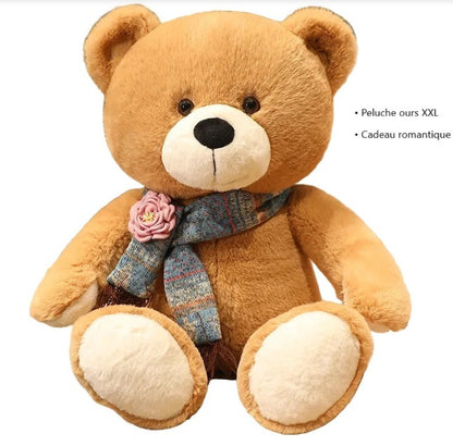 Peluche Ours XXL avec Rose – Nounoursin | Compagnon Doux et Cadeau Romantique