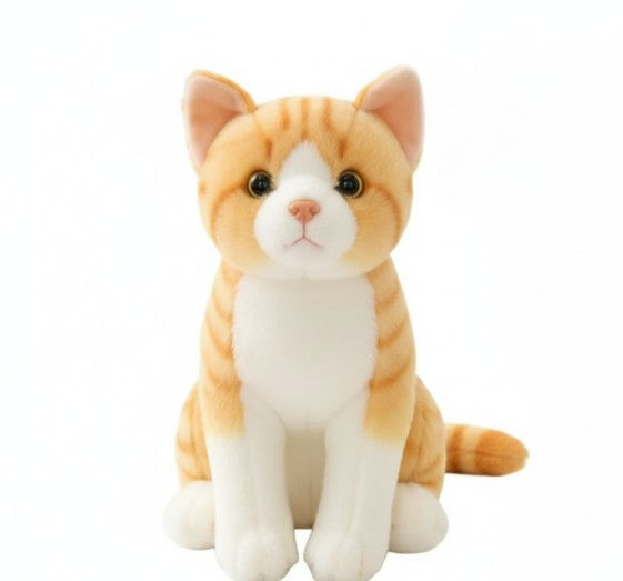 Peluche Chat Tigré Couché et Assis – Miaousoft   | Douceur Relaxante & Compagnon Confortable