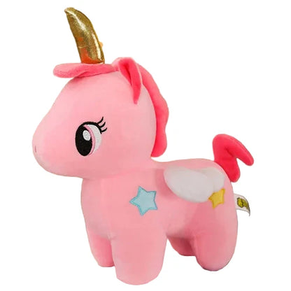 MiniLicorn – Peluche Licorne Rose et Bleu à Corne Dorée | Jouet Doux et Adorable pour Cadeau