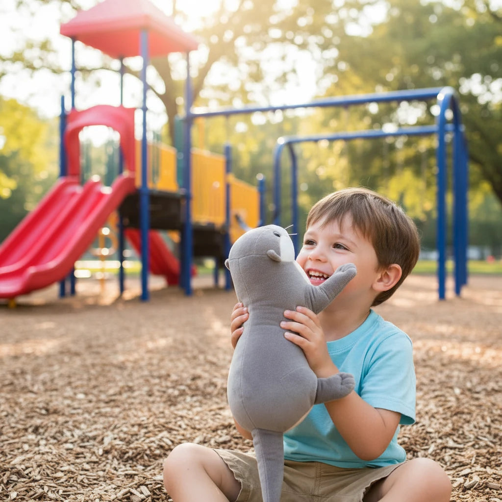 Louty la Loutre Câline – Peluche Loutre Rose | Compagnon Doux et Adorable pour Cadeau Enfant