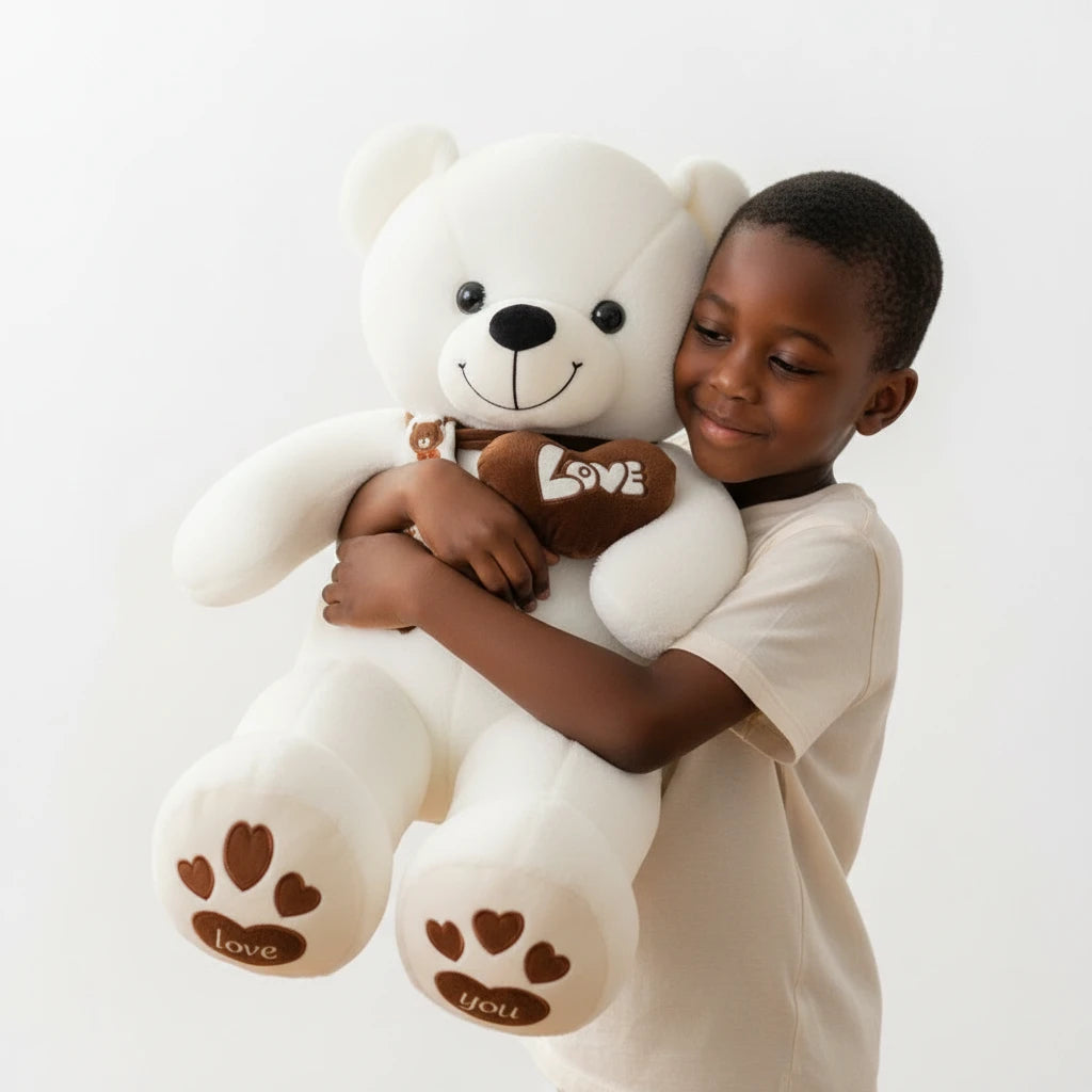Calinours Cœur Géant – Peluche Douce Premium | Cadeau Enfant & Déco Chambre