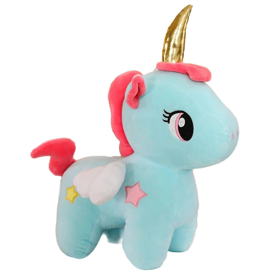 MiniLicorn – Peluche Licorne Rose et Bleu à Corne Dorée | Jouet Doux et Adorable pour Cadeau