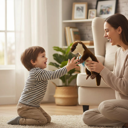 Loutre’Douce – Peluche Loutre Debout et Assise | Peluche Brune Ultra Douce & Cadeau Idéal pour Enfants
