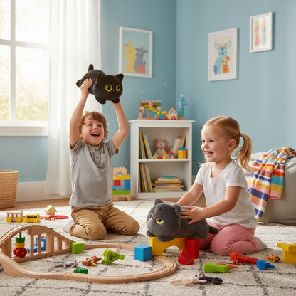 Louna le Chaton Douillet – Peluche Chat Noir Mignon | Idée Cadeau Douceur pour Enfants & Adultes