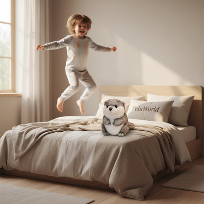 Peluche Loutre Grise - Loutre’Puff | Peluche Douce & Compagnon Apaisant pour Tous Âges