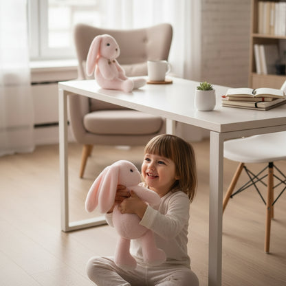 Lapinou Chuchotis – Peluche Lapin à Petit Pull Tricoté | Compagnon Doux et Charmant pour Enfants