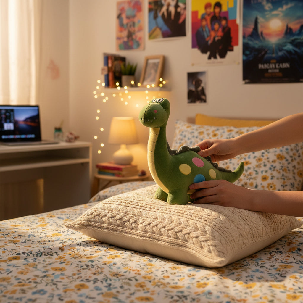 Crêt’Dino – Peluche Dinosaure Cartoon | Compagnon Rigolo Ultra Doux pour Enfants et Cadeau Original