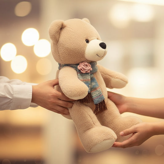 Nounoursin – Peluche Ours XXL avec Rose | Compagnon Doux et Cadeau Romantique