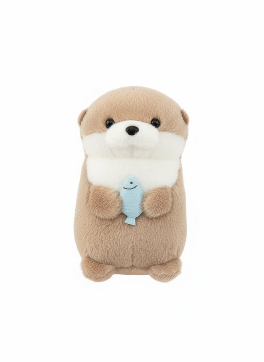 Peluche Loutre Pendentif –  Loutre’Fishy | Mini Peluche Grise à Accrocher & Cadeau Adorable