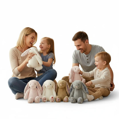 Bonnie Fleurie – Peluche Lapin aux Oreilles Fleuries | Compagnon Doux et Adorable pour Cadeau Enfant
