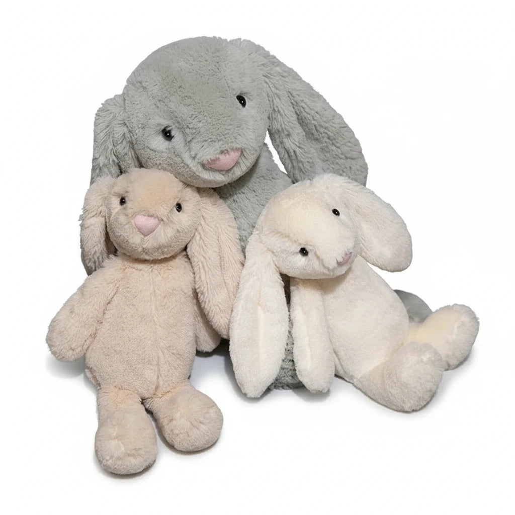 Lapin’Doux – Peluche Lapin Gris Ultra Doux | Compagnon Réconfortant et Adorable pour Enfants