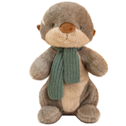 Loutre’Chic – Peluche Loutre à Écharpe | Peluche Élégante et Douce pour Cadeau Enfant ou Collection