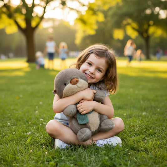 Loutre’Chic – Peluche Loutre à Écharpe | Peluche Élégante et Douce pour Cadeau Enfant ou Collection