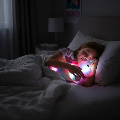 LumiCorn – Peluche Licorne Oreiller Lumineuse | Compagnon Doux et Relaxant pour Cadeau