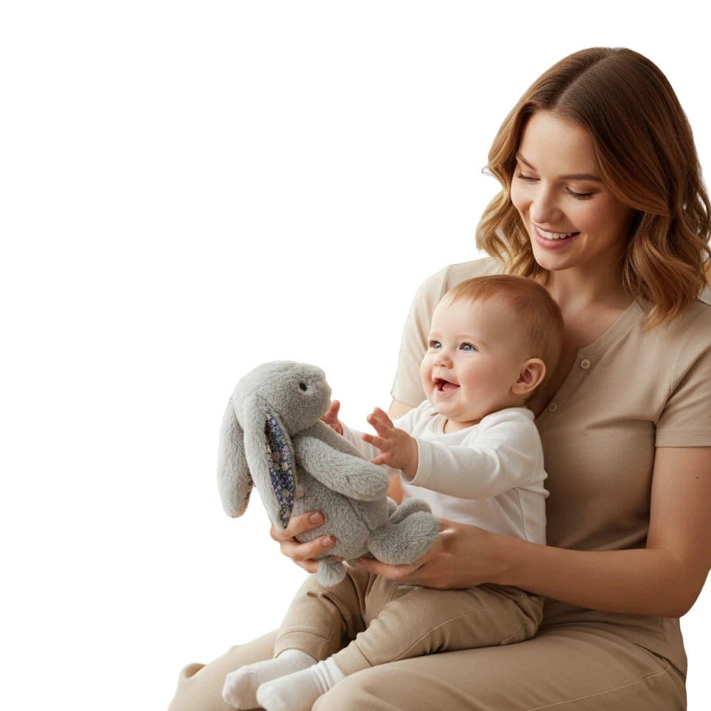 Bonnie Fleurie – Peluche Lapin aux Oreilles Fleuries | Compagnon Doux et Adorable pour Cadeau Enfant