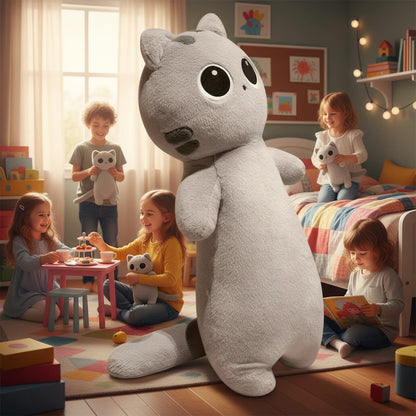 Peluche Chat Géant – Minou Longline | Douceur XXL & Compagnon Confort