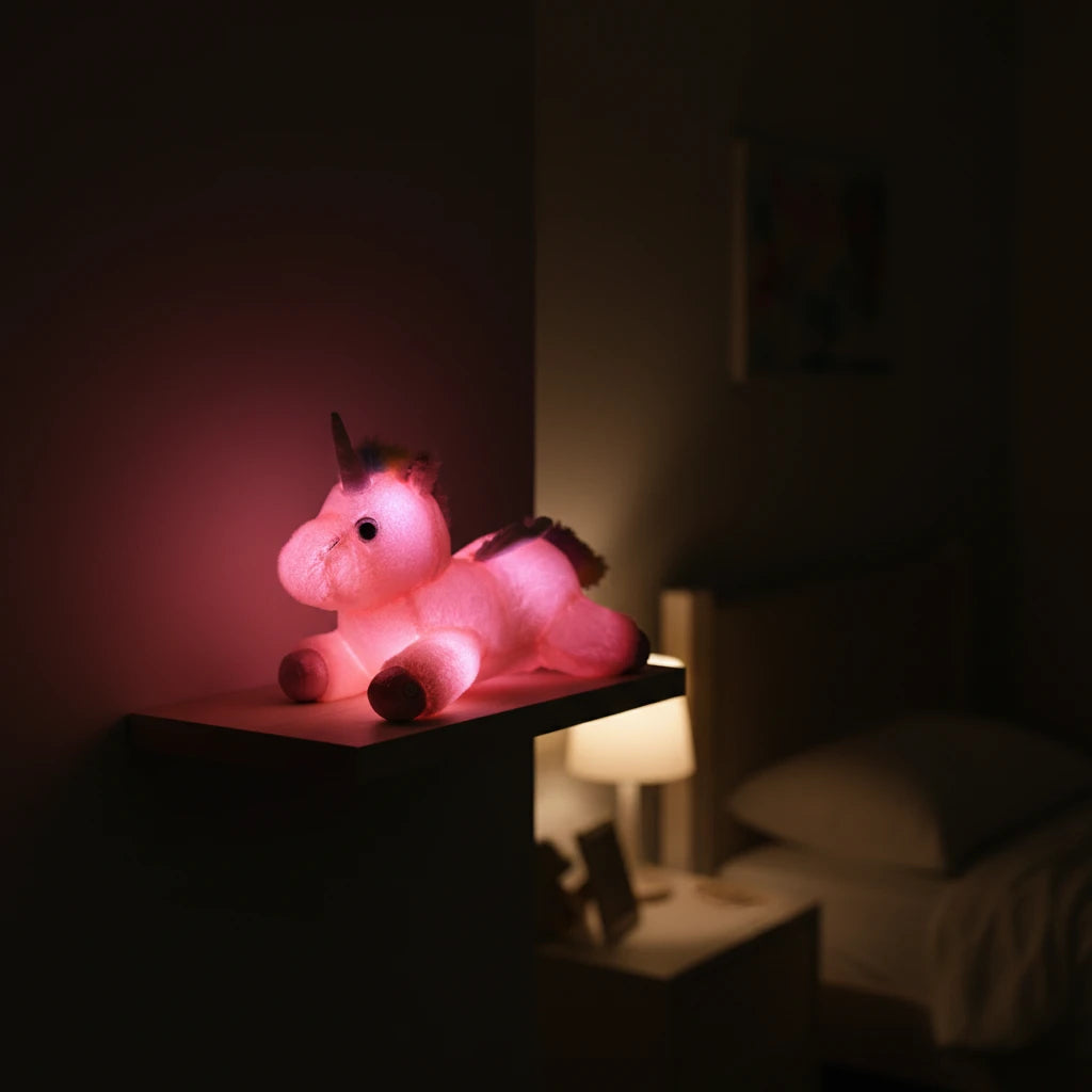 LumiCorn – Peluche Licorne Oreiller Lumineuse | Compagnon Doux et Relaxant pour Cadeau