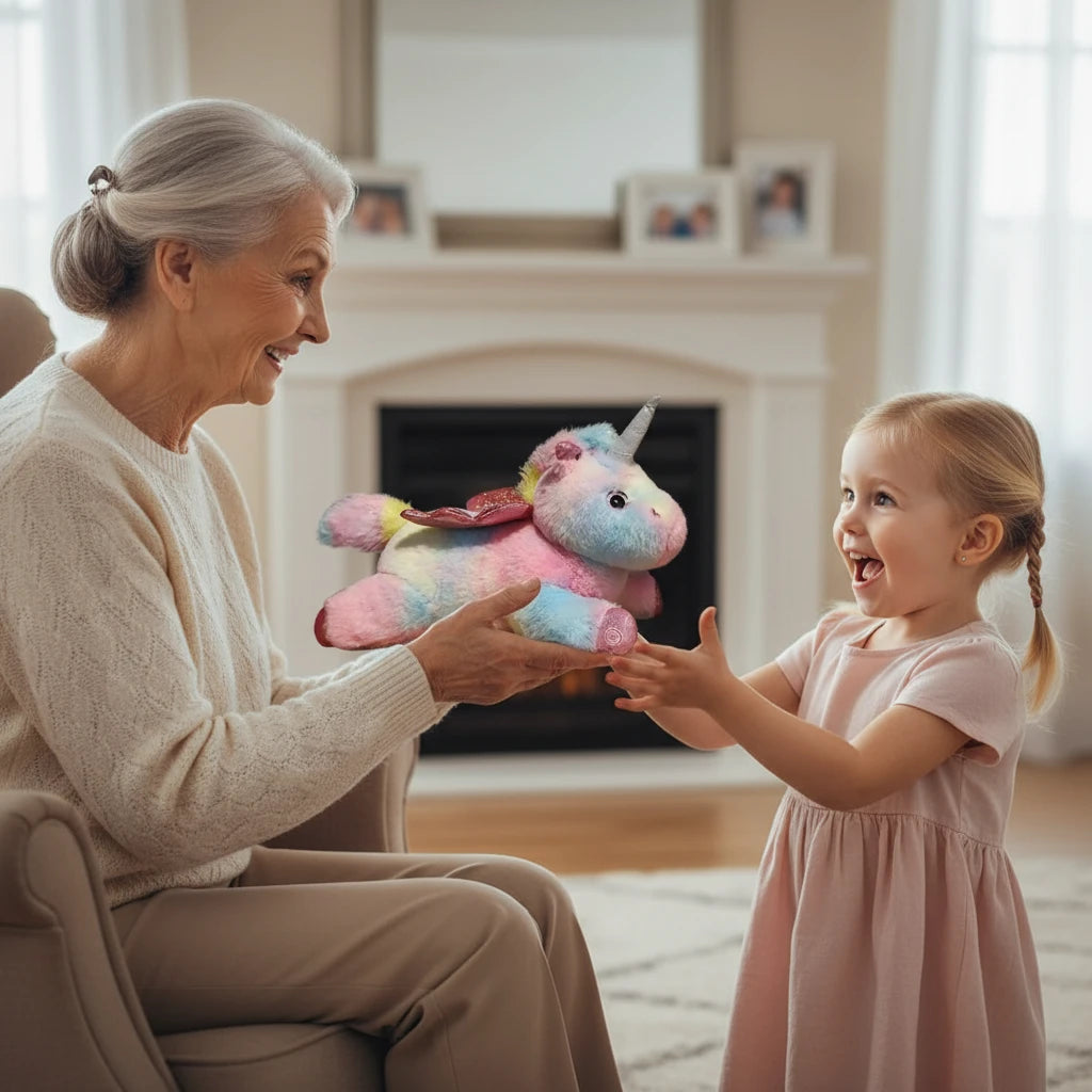 LumiCorn – Peluche Licorne Oreiller Lumineuse | Compagnon Doux et Relaxant pour Cadeau