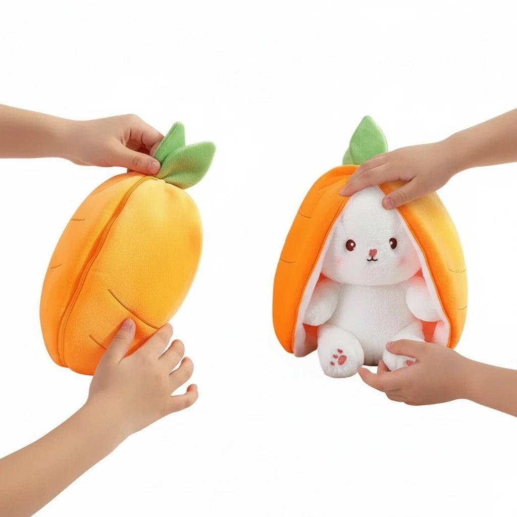 Peluche Lapin Carotte – Lapinou Carotte | Peluche Lapin Ultra Douce | Compagnon Doux & Cadeau Original