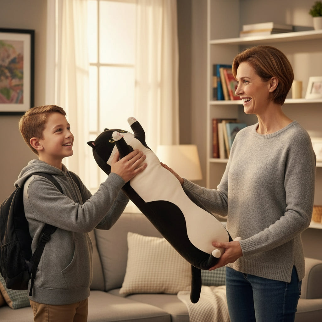 ChatMallow – Peluche Chat Oreiller Géante | Coussin Doux & Confort XXL