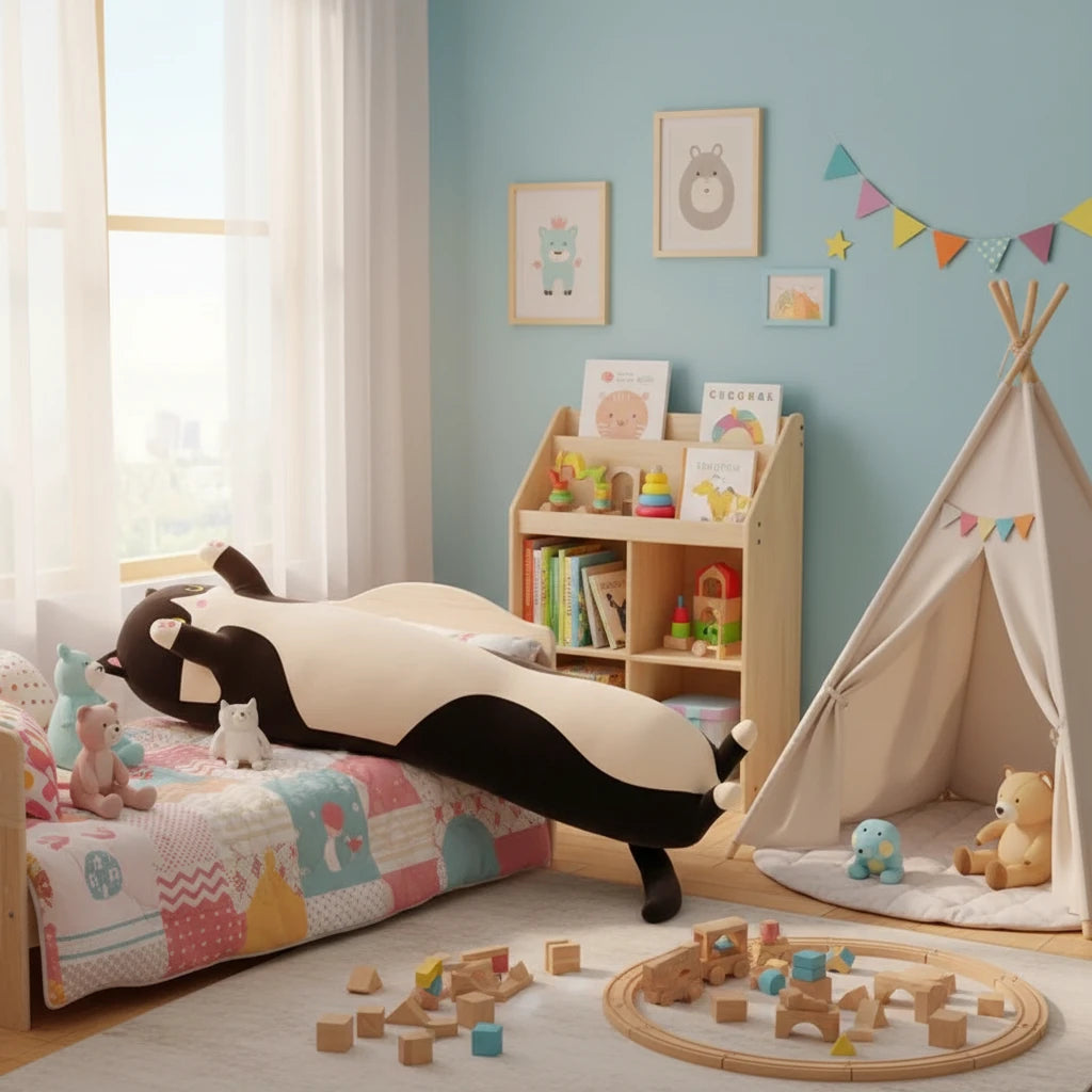 Peluche Chat Oreiller Géante –  ChatMallow  | Coussin Doux & Confort XXL