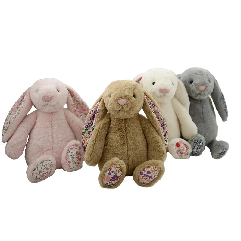 Bonnie Fleurie – Peluche Lapin aux Oreilles Fleuries | Compagnon Doux et Adorable pour Cadeau Enfant