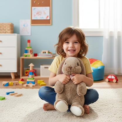 Peluche Lapin à écharpe – Lapinou Chuchotis | Compagnon Doux et Charmant pour Enfants