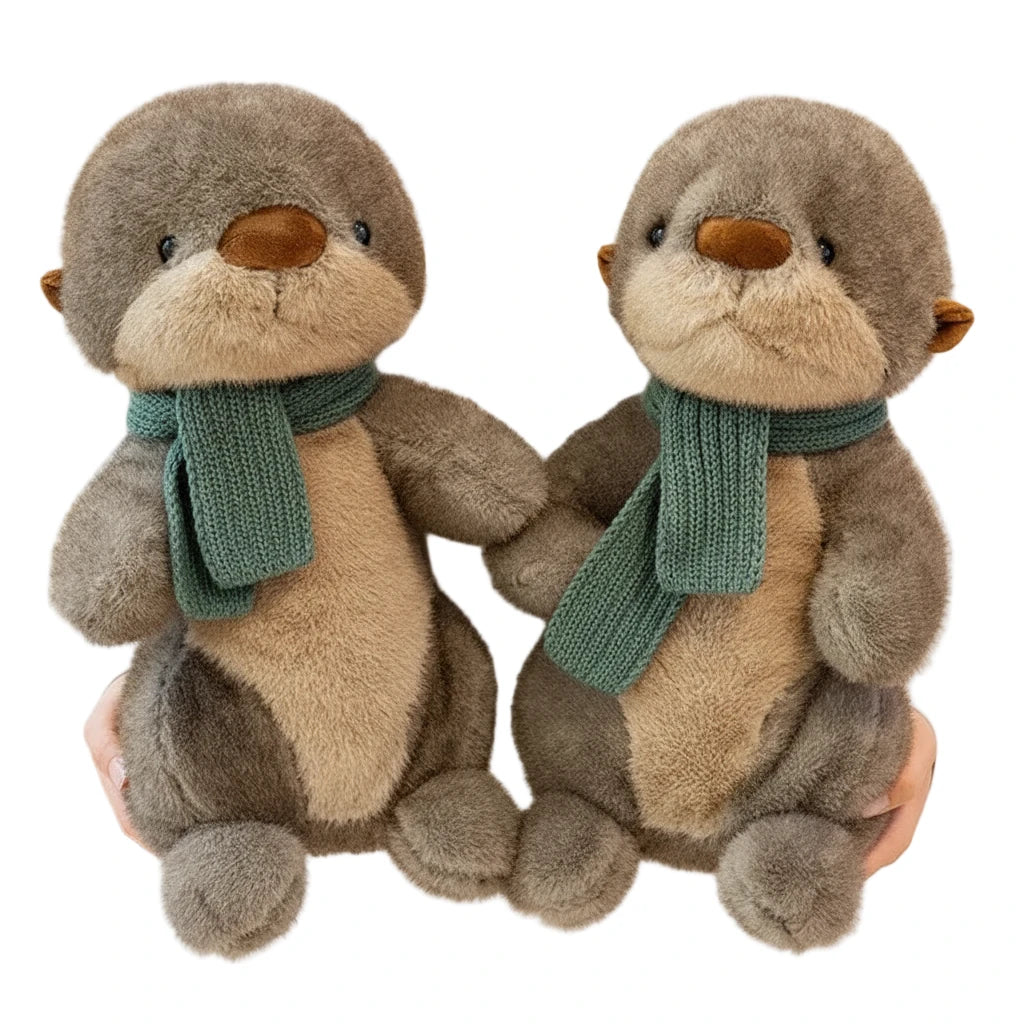 Loutre’Chic – Peluche Loutre à Écharpe | Peluche Élégante et Douce pour Cadeau Enfant ou Collection