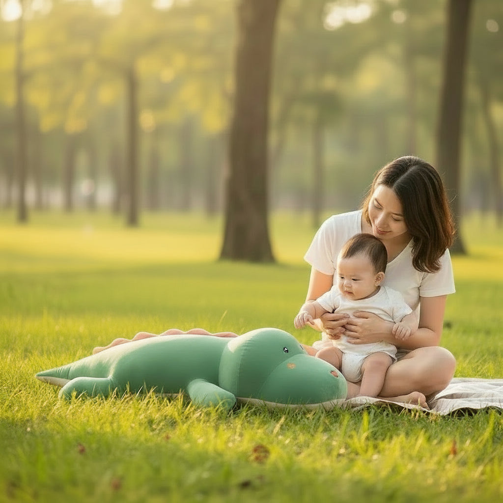 CrocoDino’Dream – Peluche Dinosaure Géante | Compagnon Ultra Doux et Confort XXL