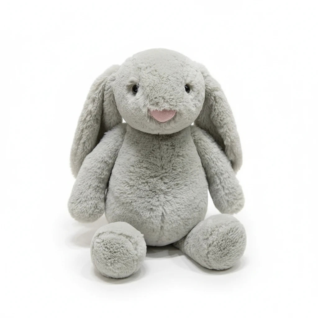 Lapin’Doux – Peluche Lapin Gris Ultra Doux | Compagnon Réconfortant et Adorable pour Enfants