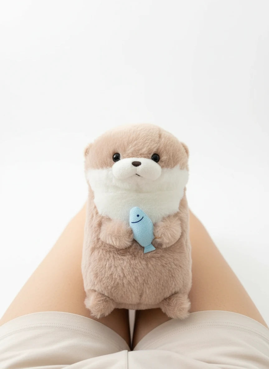 Loutre’Fishy – Peluche Loutre Pendentif | Mini Peluche Grise à Accrocher & Cadeau Adorable