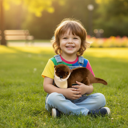 Peluche Loutre Debout et Assise – Loutre’Douce | Peluche Brune Ultra Douce & Cadeau Idéal pour Enfants