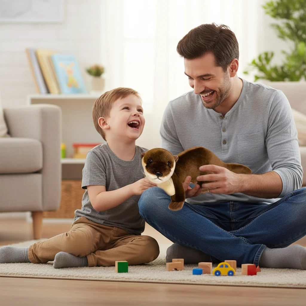 Loutre’Douce – Peluche Loutre Debout et Assise | Peluche Brune Ultra Douce & Cadeau Idéal pour Enfants