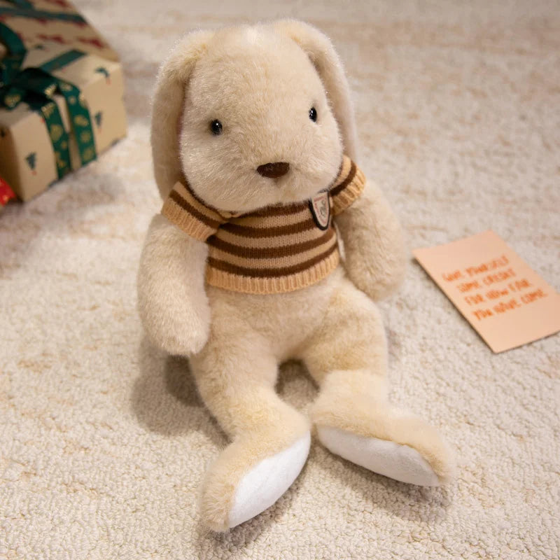 Lapinou Chuchotis – Peluche Lapin à Petit Pull Tricoté | Compagnon Doux et Charmant pour Enfants