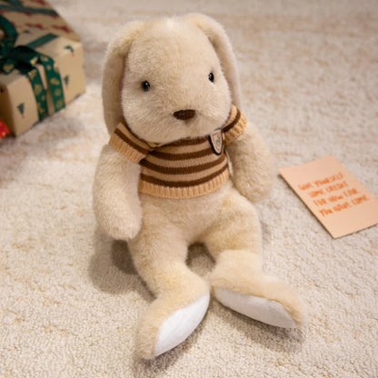 Lapinou Chuchotis – Peluche Lapin à Petit Pull Tricoté | Compagnon Doux et Charmant pour Enfants