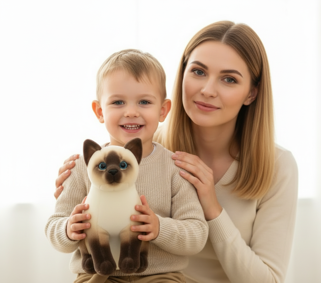 Miaousoft – Peluche Chat Tigré Couché | Douceur Relaxante & Compagnon Confortable