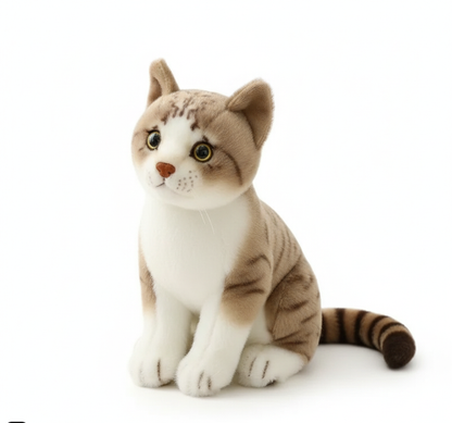 Miaousoft – Peluche Chat Tigré Couché | Douceur Relaxante & Compagnon Confortable