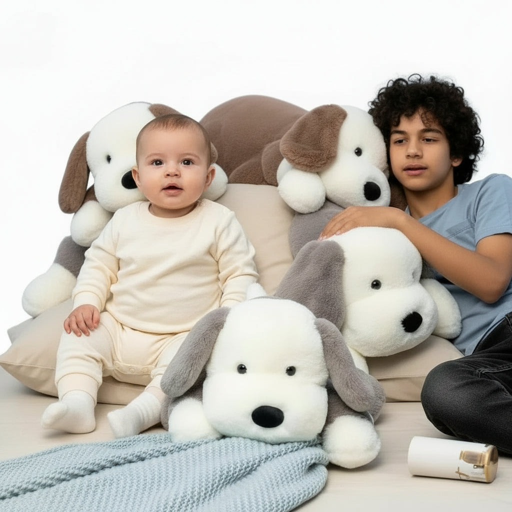 Loulou’Oreille – Peluche Coussin Chien | Compagnon Doux et Confortable pour Enfants et Adultes