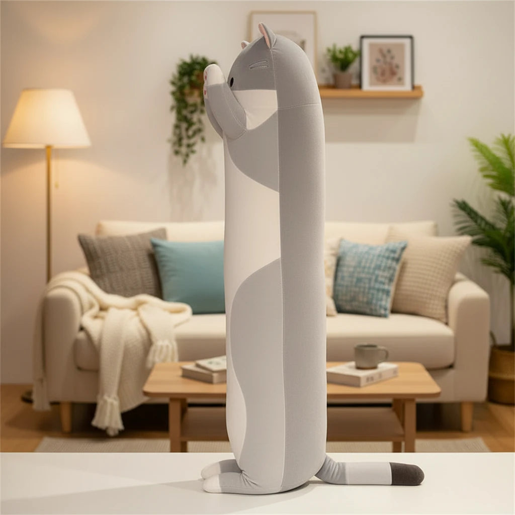 Peluche Chat Oreiller Géante –  ChatMallow  | Coussin Doux & Confort XXL