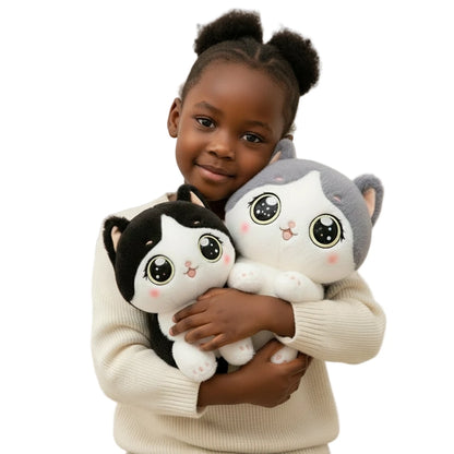 Mimi ZenCat – Peluche Oreiller Chat Grands Yeux | Compagnon Unique pour Rêves Doux