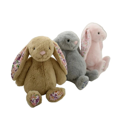 Bonnie Fleurie – Peluche Lapin aux Oreilles Fleuries | Compagnon Doux et Adorable pour Cadeau Enfant