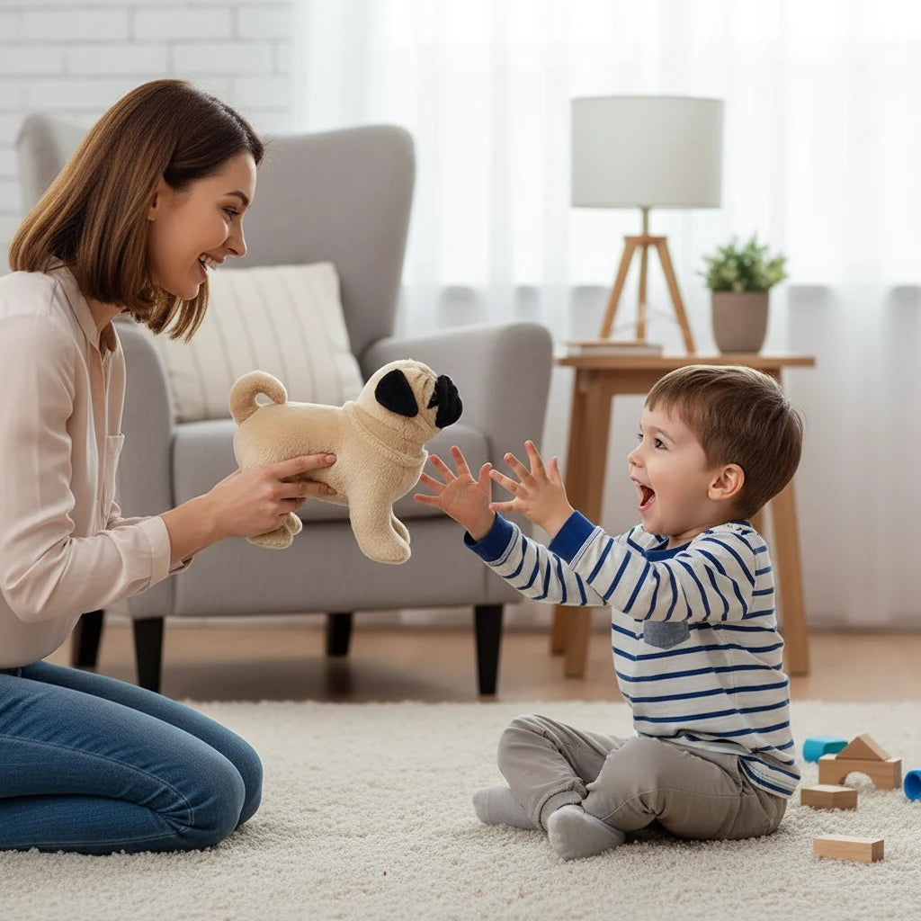 P’tit Carlinou – Peluche Chien Beige | Compagnon Doux et Adorable pour Enfants et Cadeau Parfait