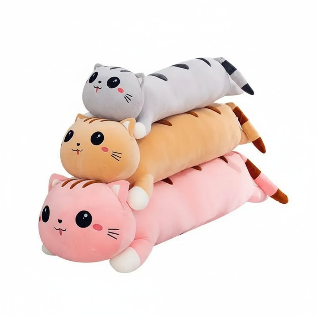 Félix le Longou – Peluche Oreiller Chat Décoratif | Douceur Élégante pour la Maison