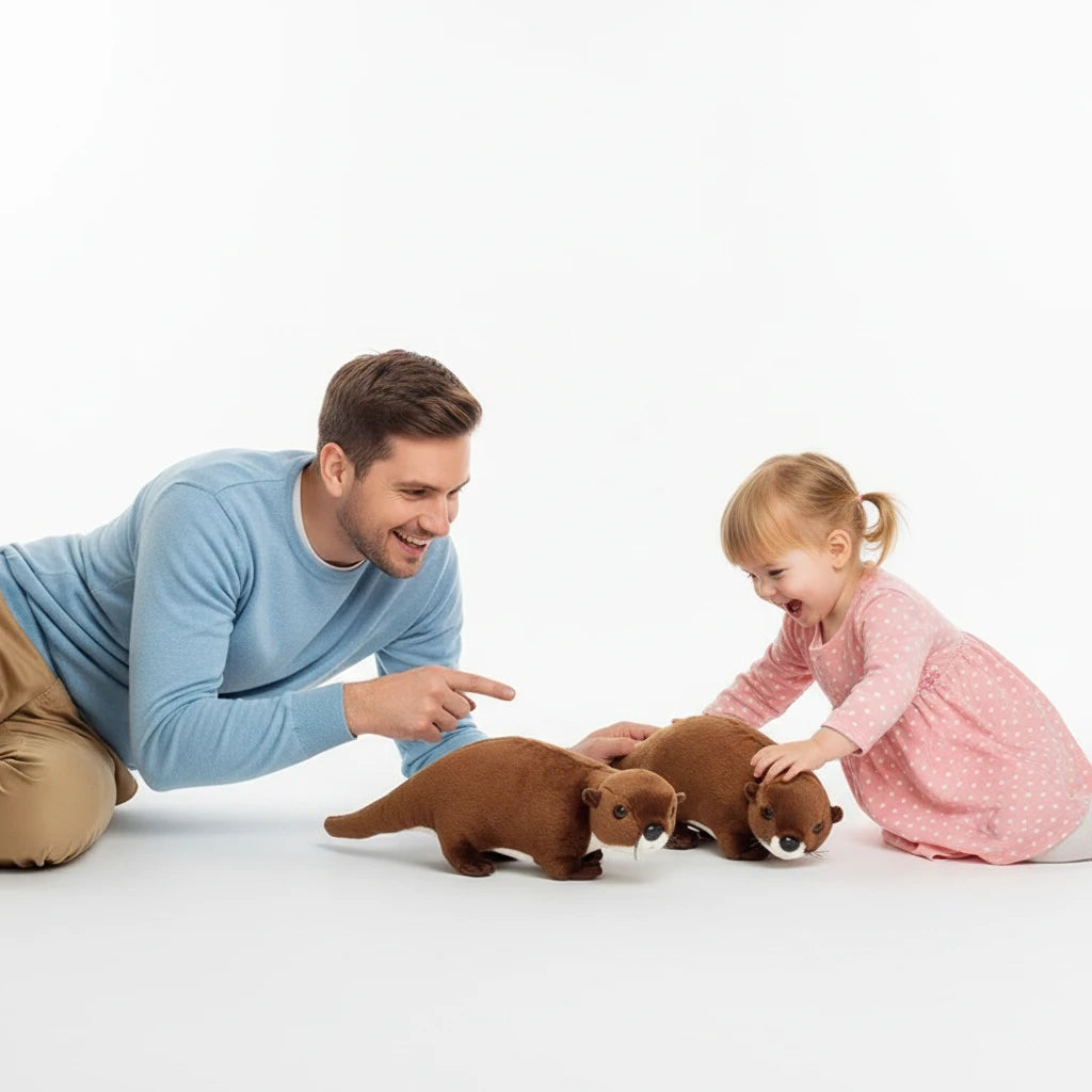 Otty la Loutre Amoureuse – Peluche Loutre Marron Réaliste | Compagnon Doux et Adorable pour Cadeau
